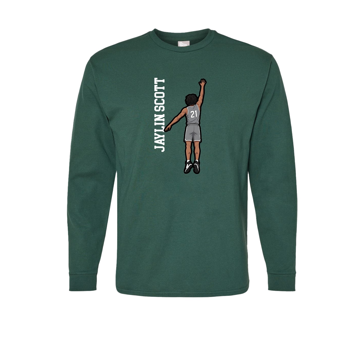 Long Sleeve Tee — Name Vertical in Green
