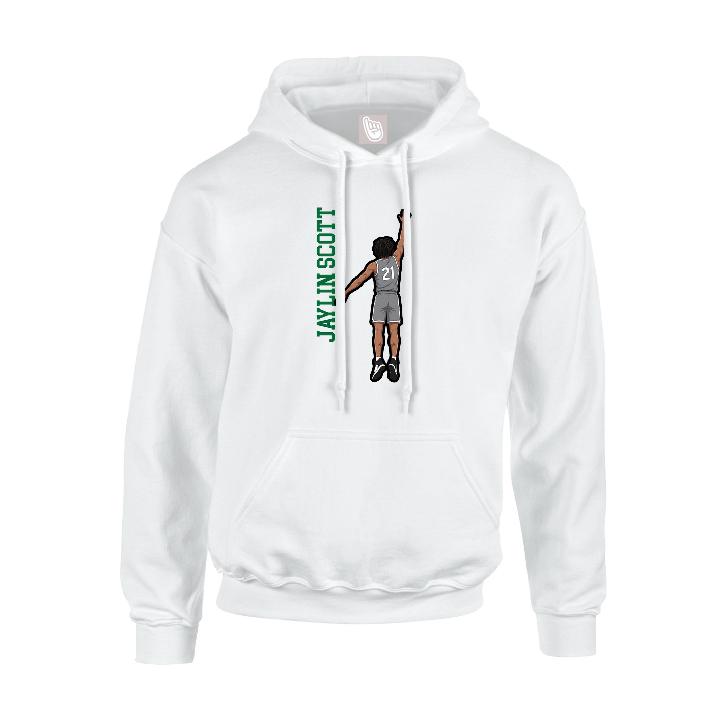 Youth Hoodie — Name Vertical in White
