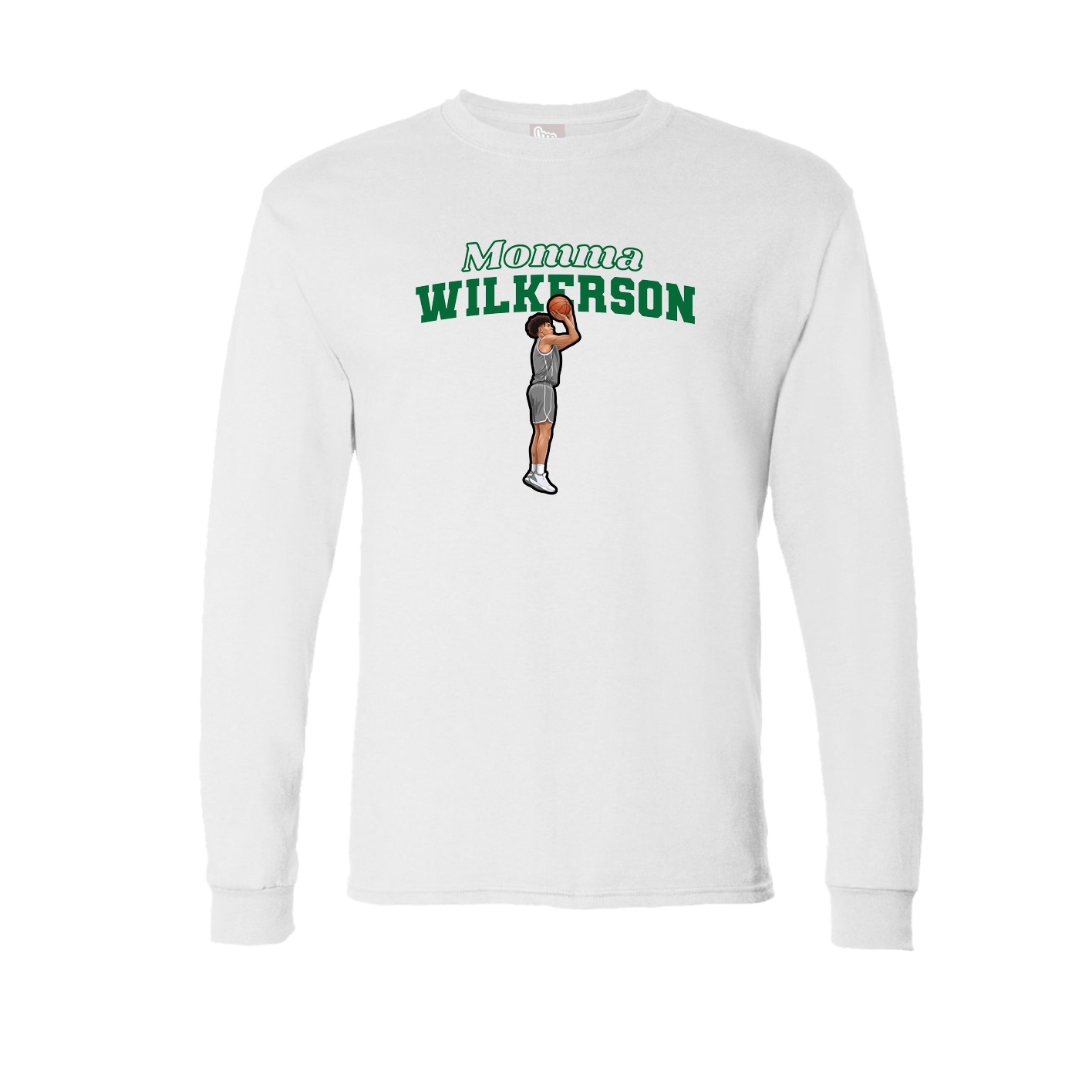 Long Sleeve Tee — Mothers Day Block in White