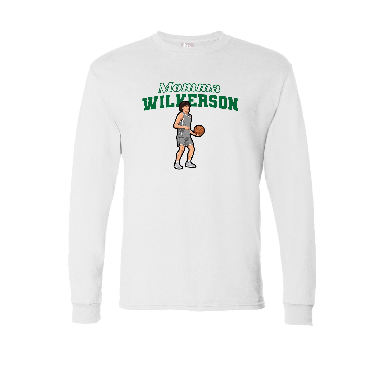 Long Sleeve Tee — Mothers Day Block in White