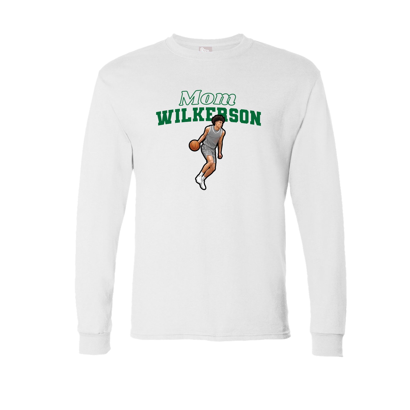 Long Sleeve Tee — Mothers Day Block in White