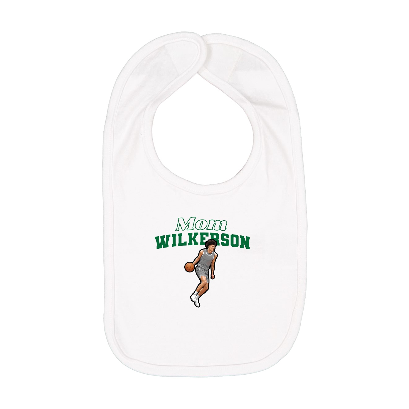 Infant Bib — Mothers Day Block in White