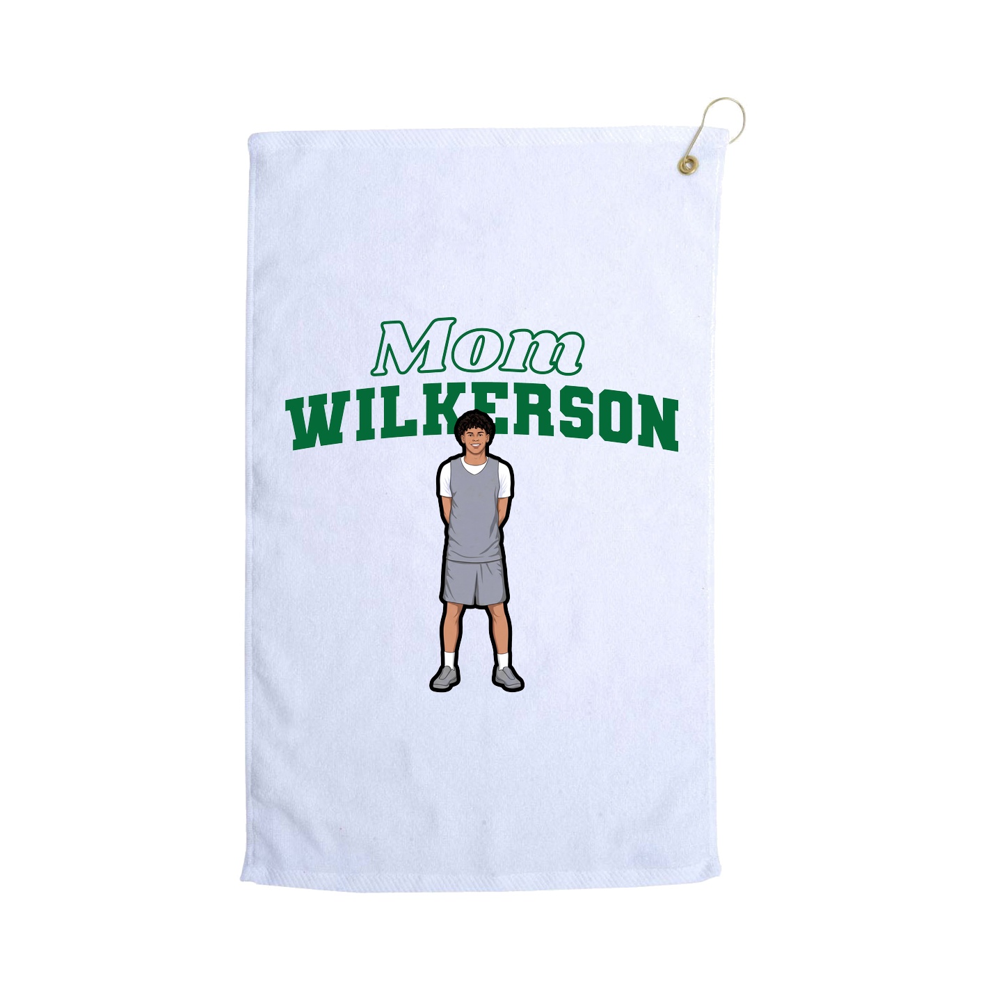 Golf Towel — Mothers Day Block in White