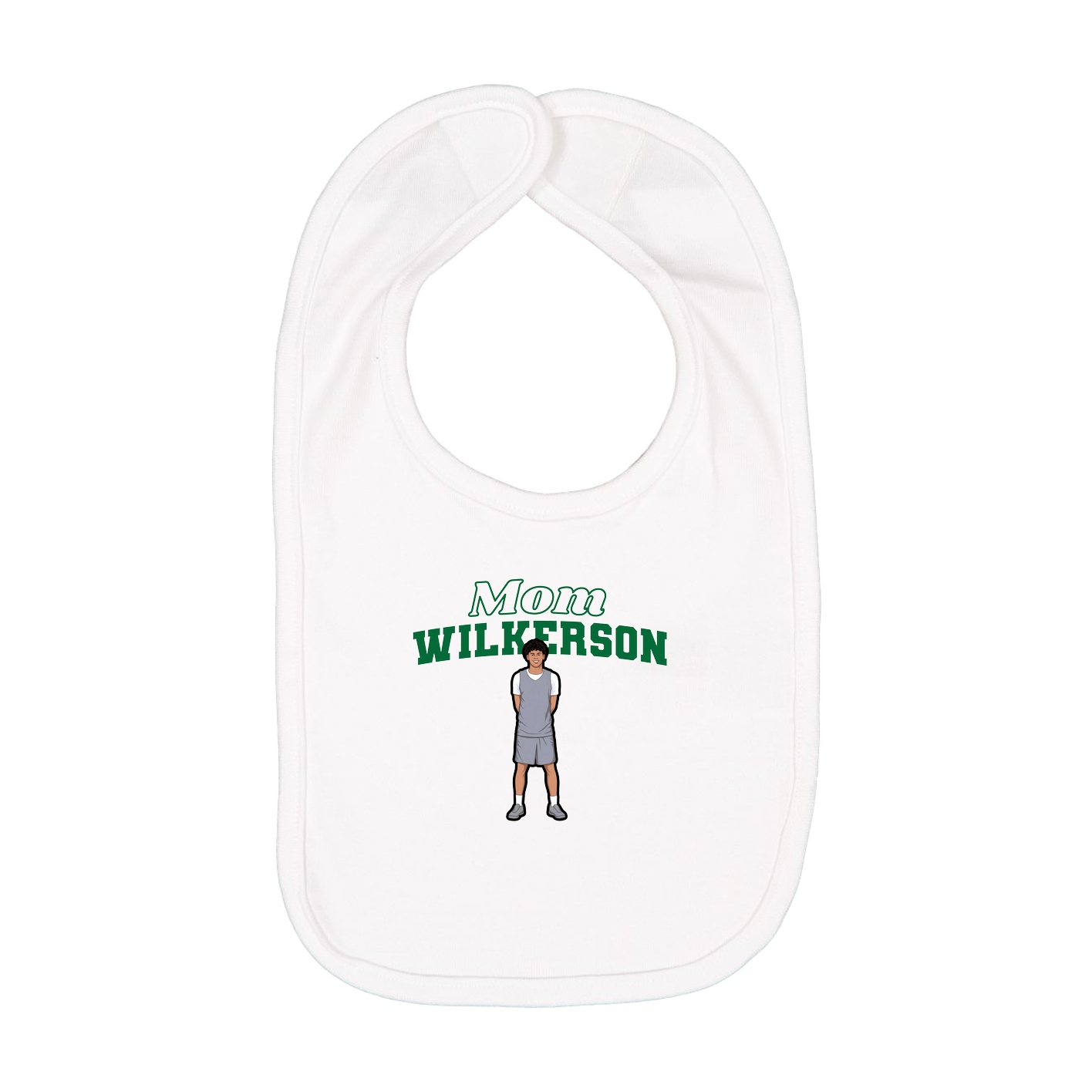 Infant Bib — Mothers Day Block in White