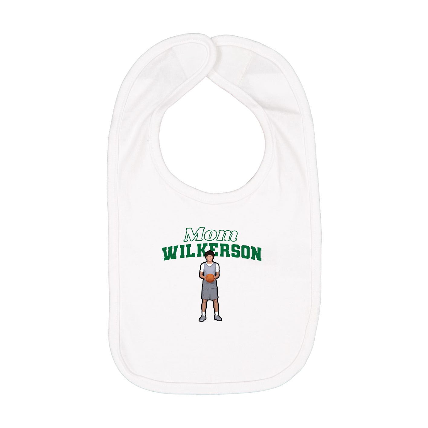 Infant Bib — Mothers Day Block in White