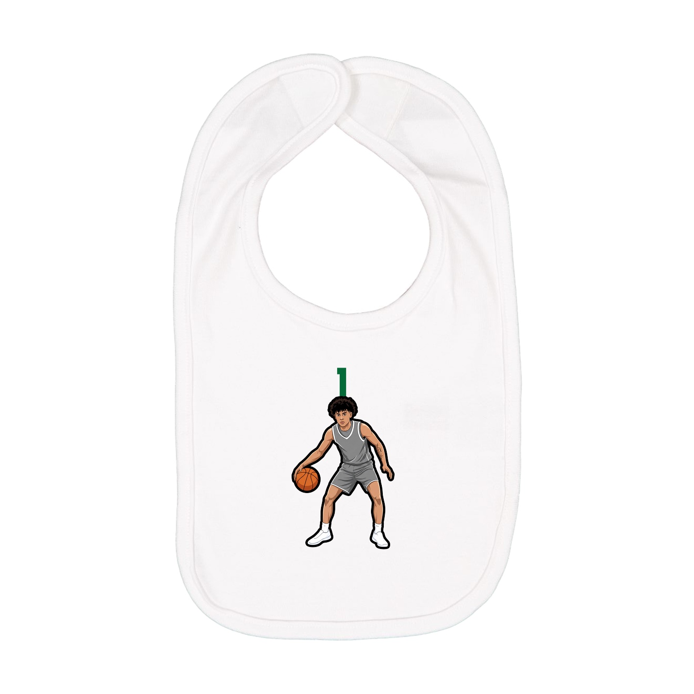 Infant Bib — Number Top in White