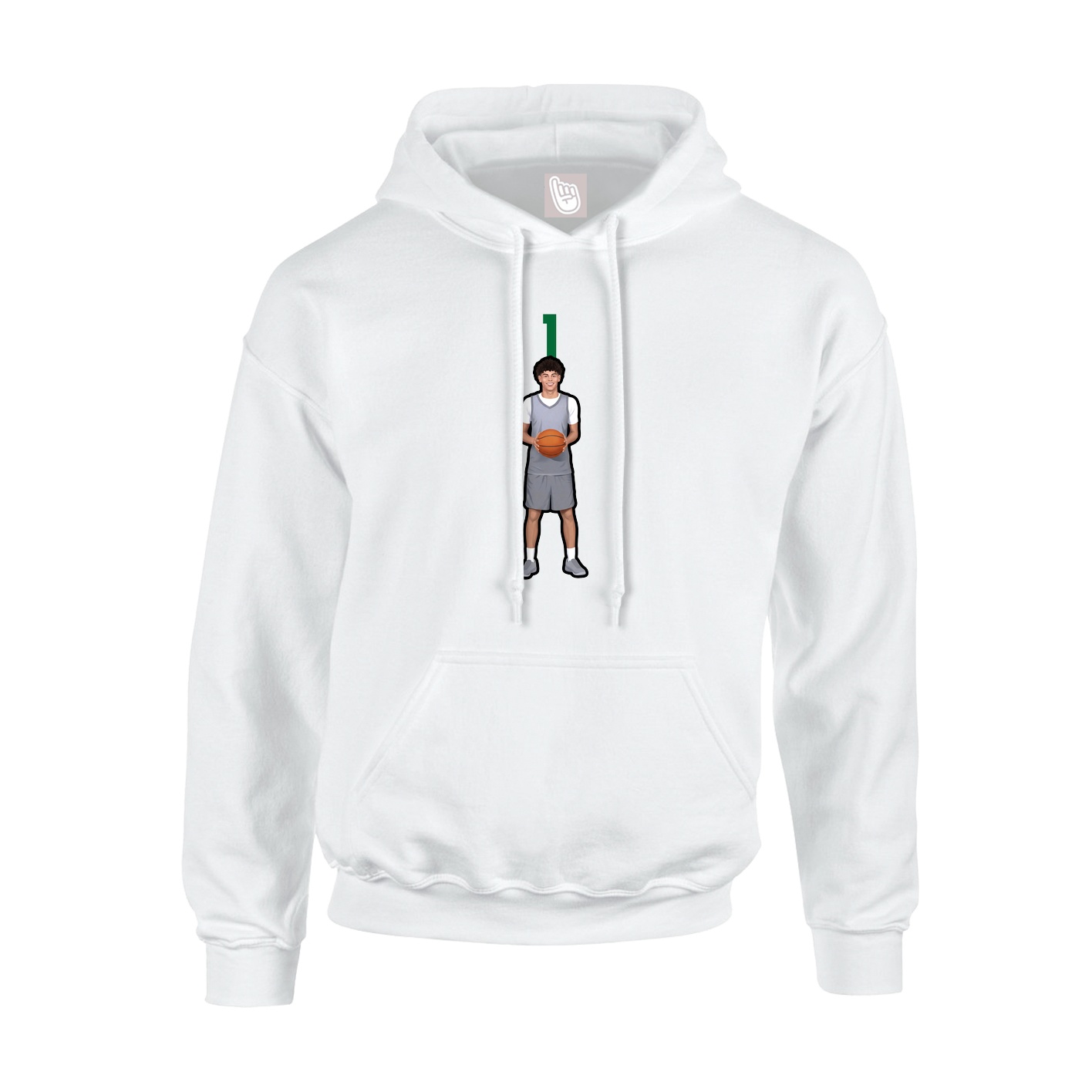 Youth Hoodie — Number Top in White