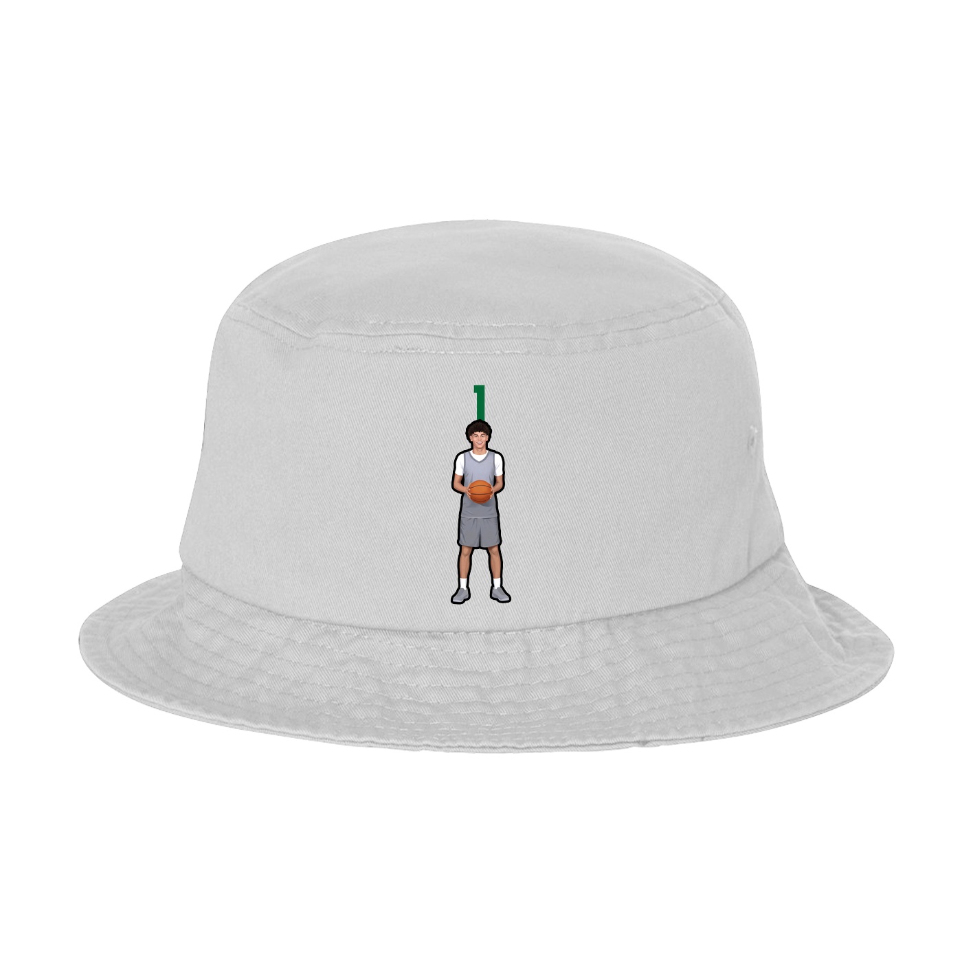 Bucket Cap — Number Top in White
