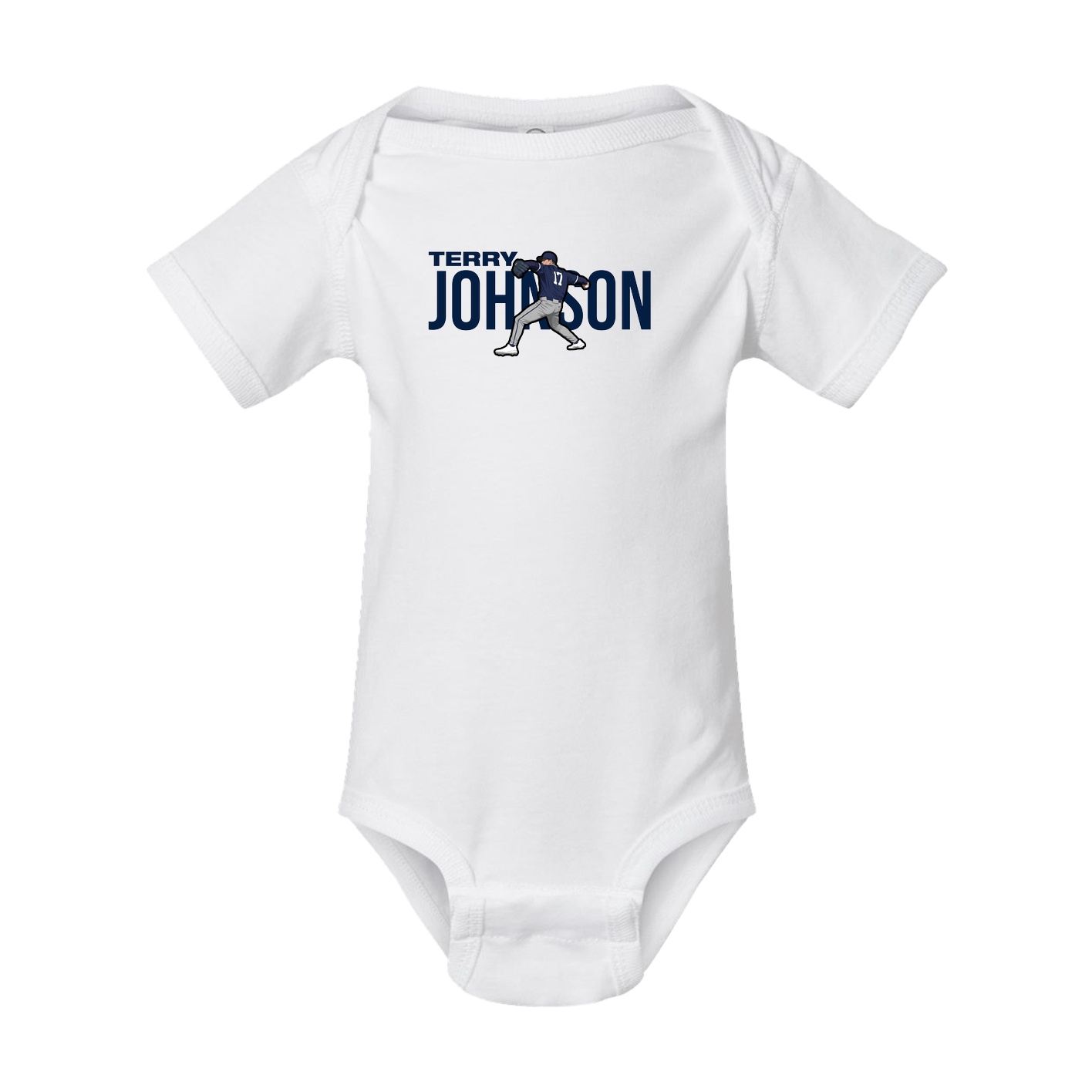 Baby Onesie — Player Name in White