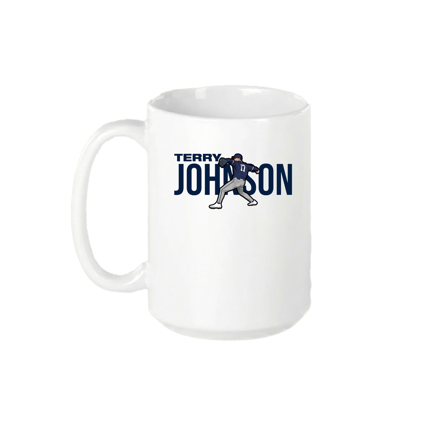 15oz Coffee Mug — Player Name in White