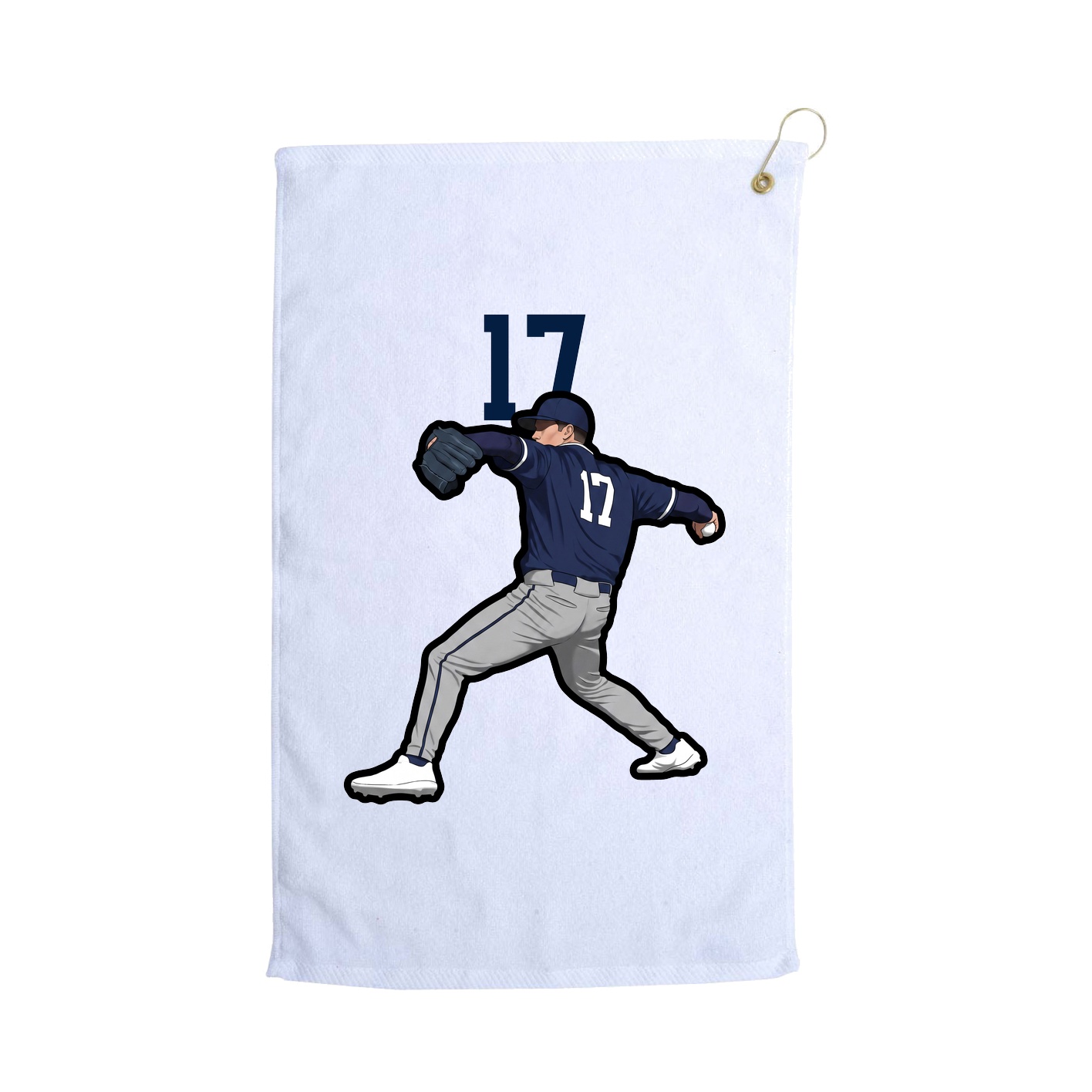 Golf Towel — Number Top in White