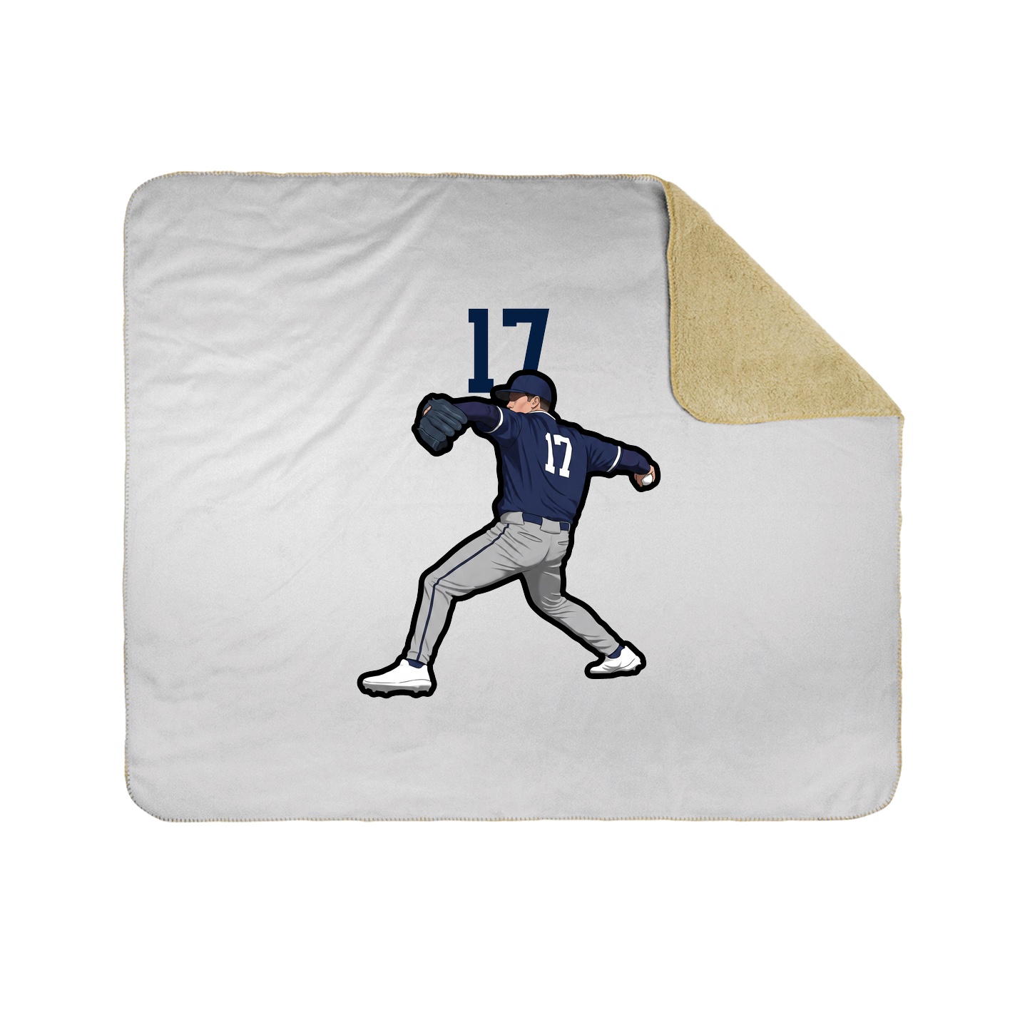 Throw Blanket — Number Top in White