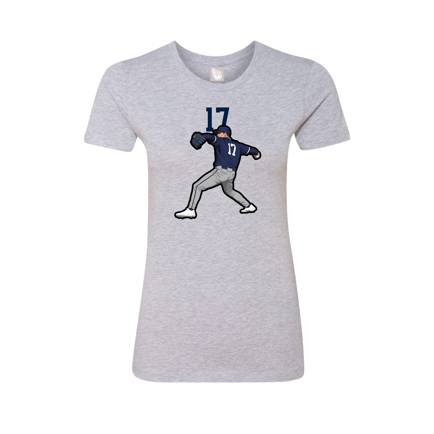 Fitted Women's Tee — Number Top in Grey
