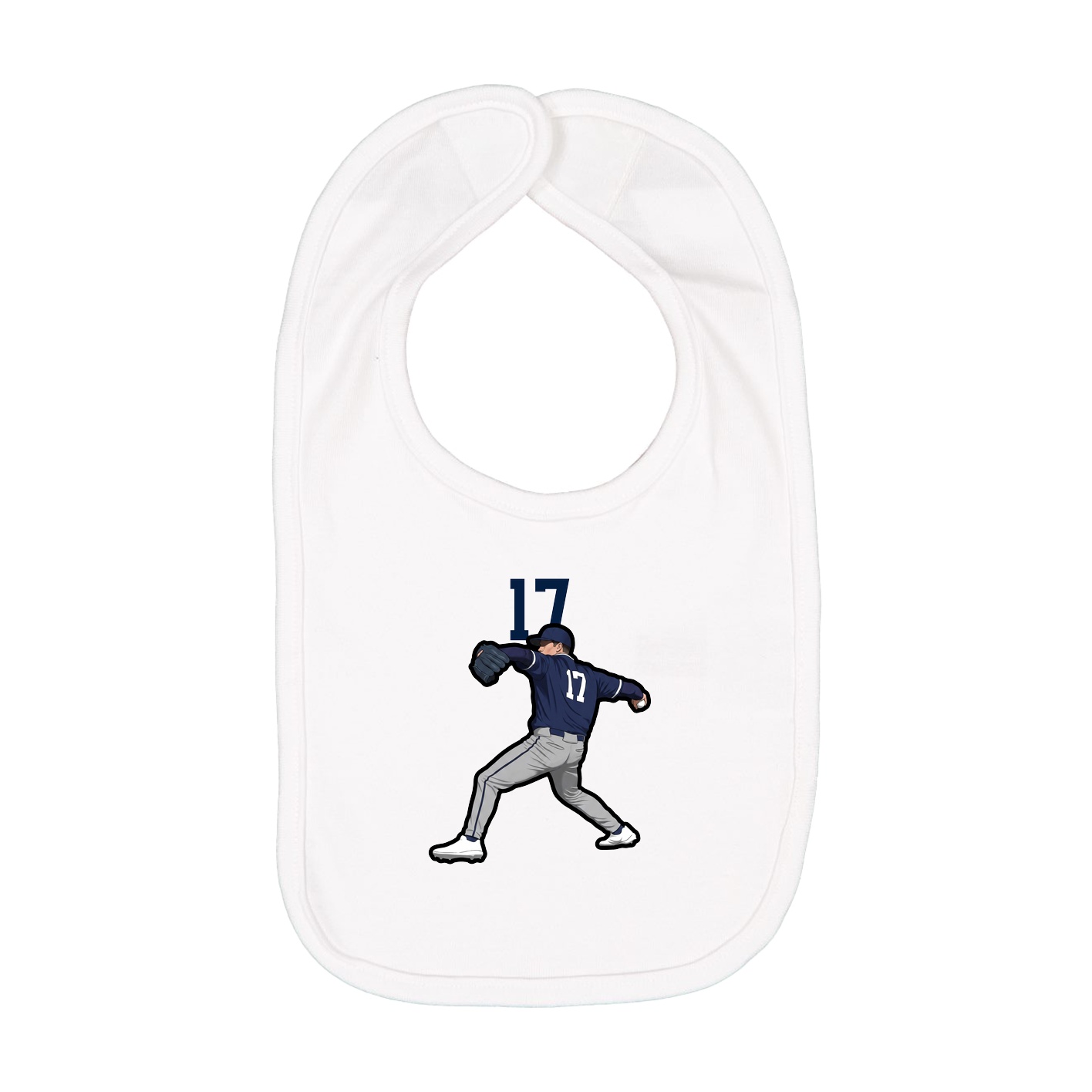 Infant Bib — Number Top in White