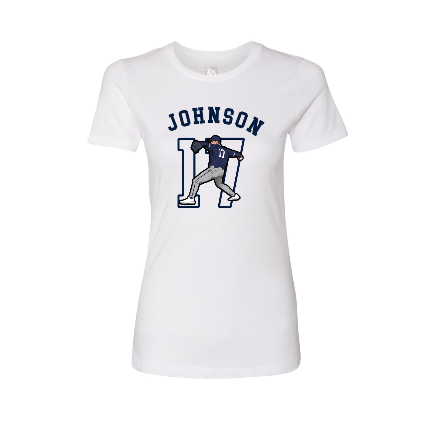Fitted Women's Tee — Shirsey Arch in White
