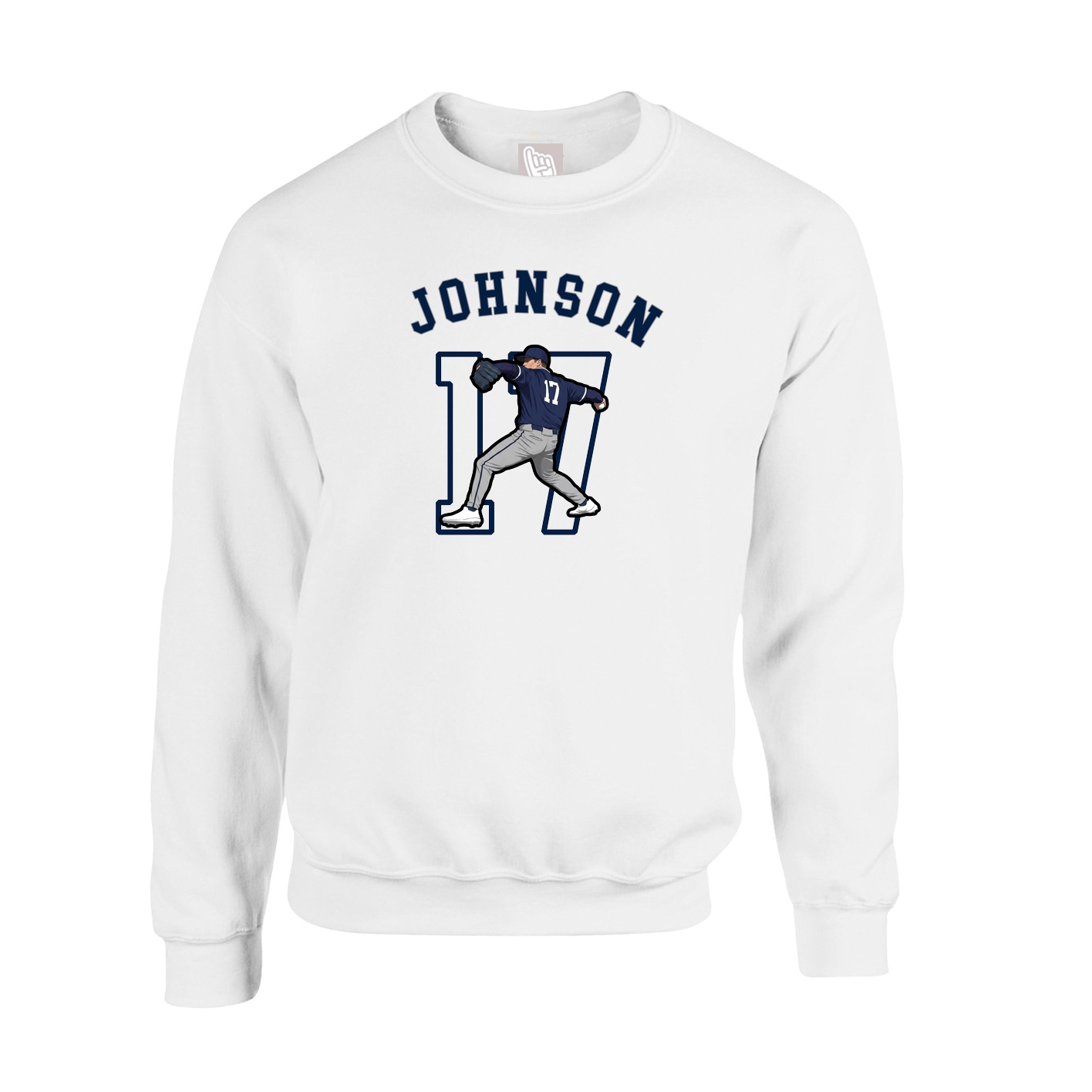Fleece Crew — Shirsey Arch in White