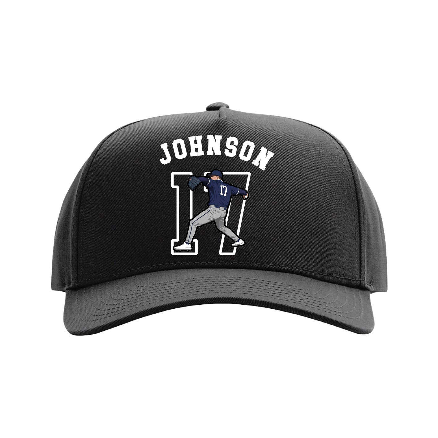 Full Fabric Five-Panel Champ Cap — Shirsey Arch in Black