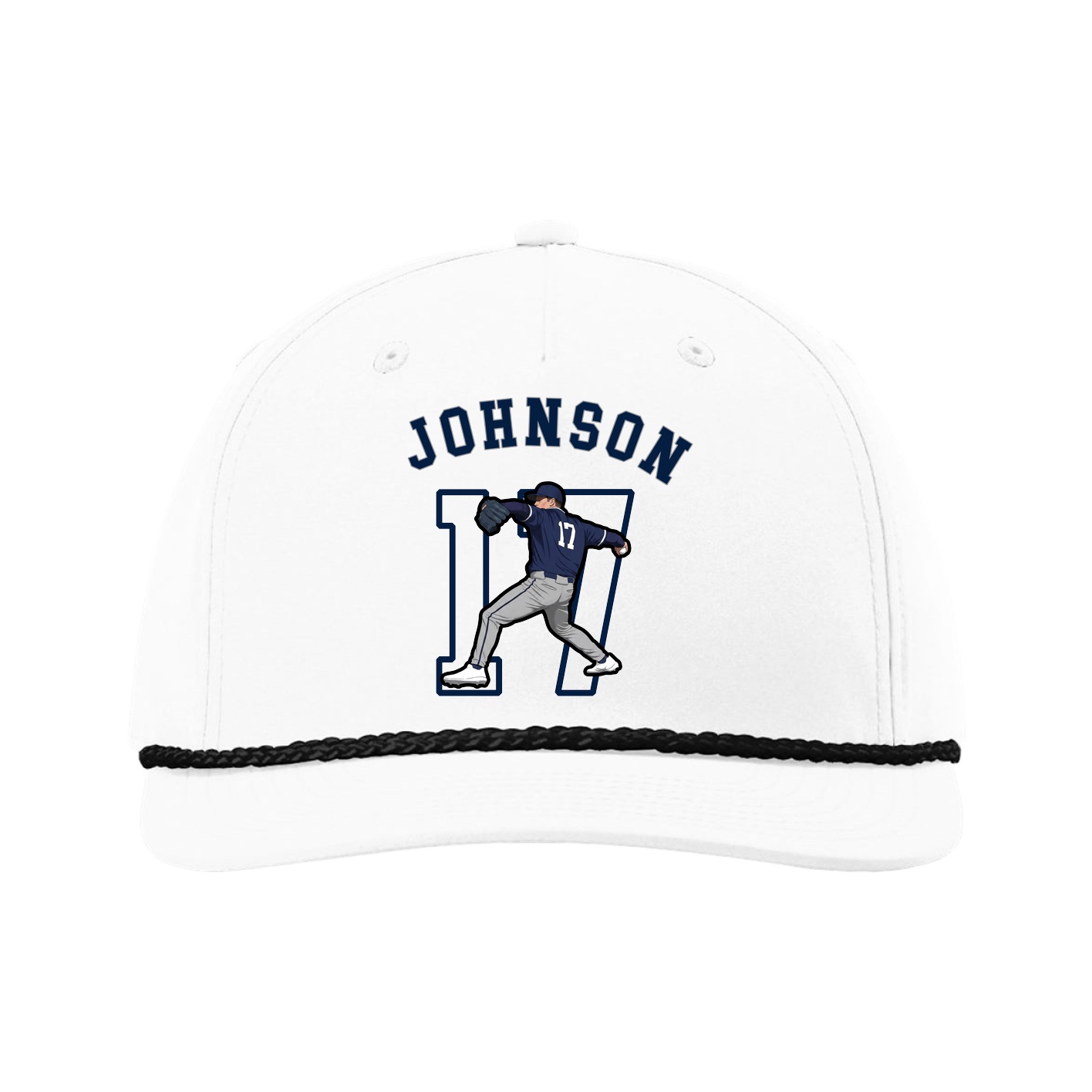 Five-Panel Classic Rope Cap — Shirsey Arch in White