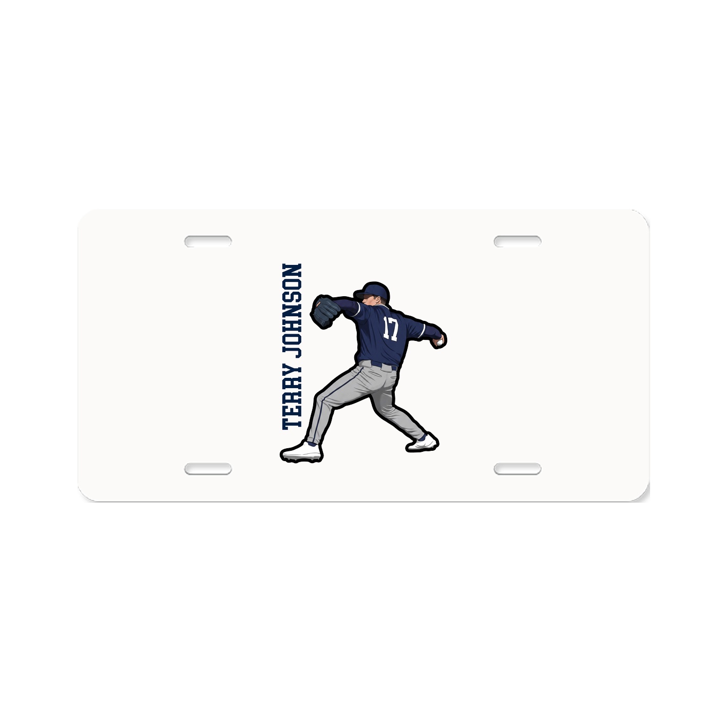 License Plate — Name Vertical in Classic