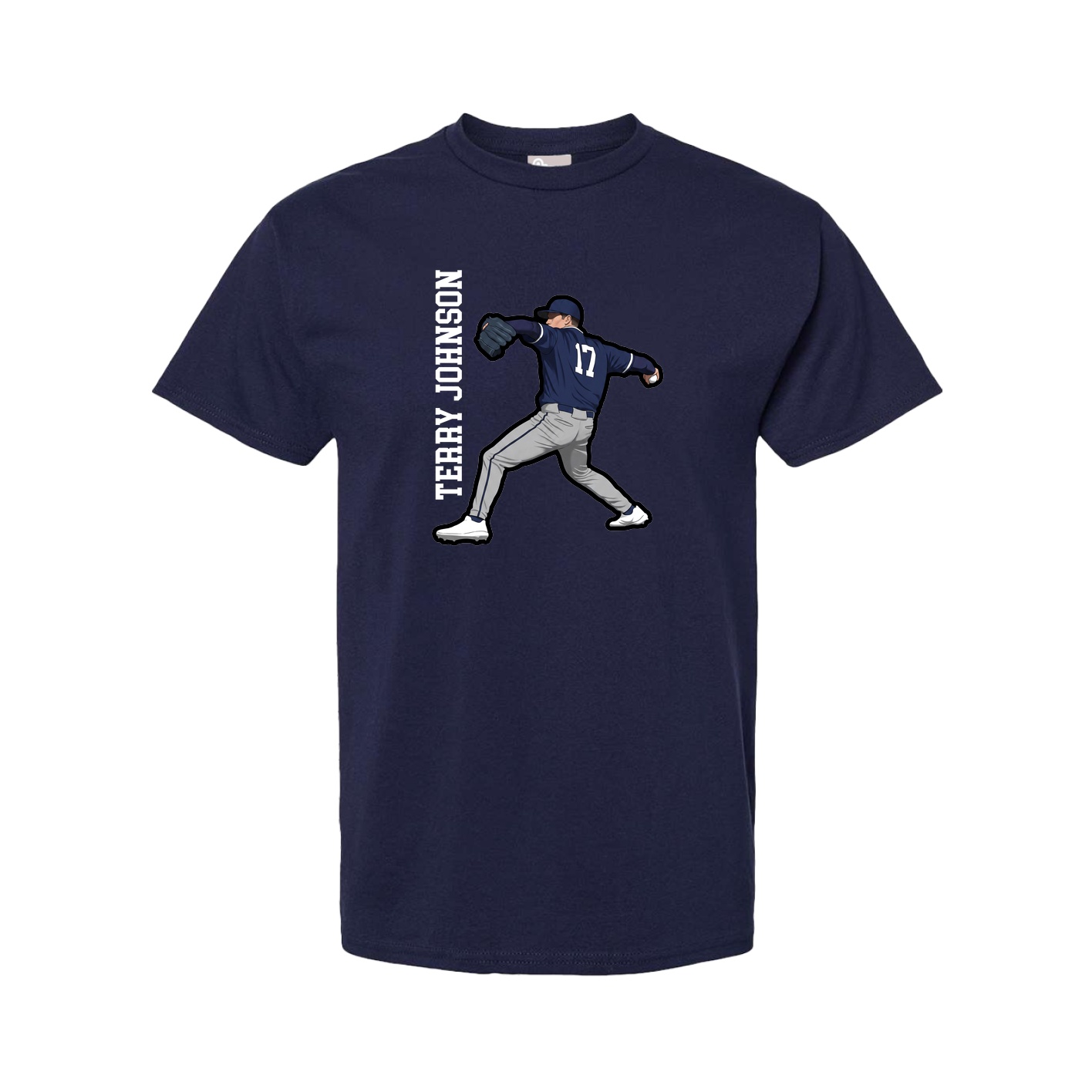 Tee — Name Vertical in Navy