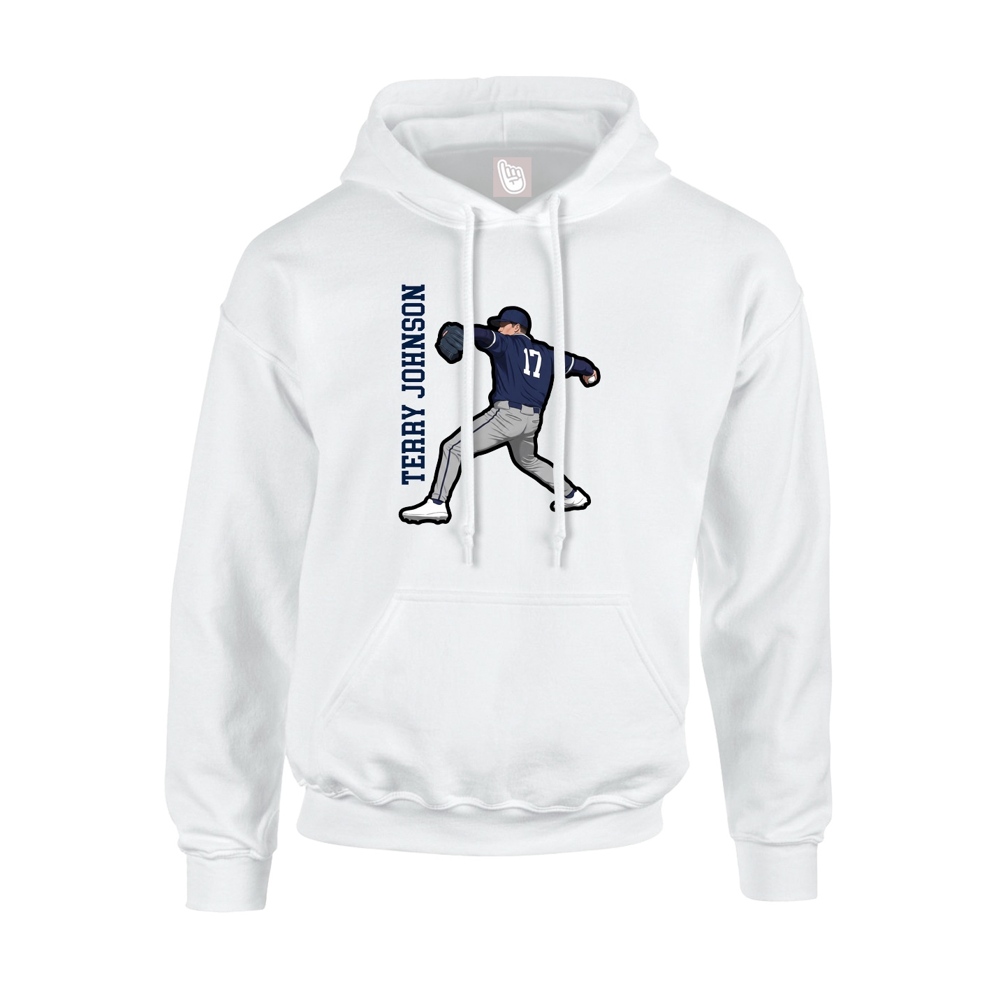 Youth Hoodie — Name Vertical in White