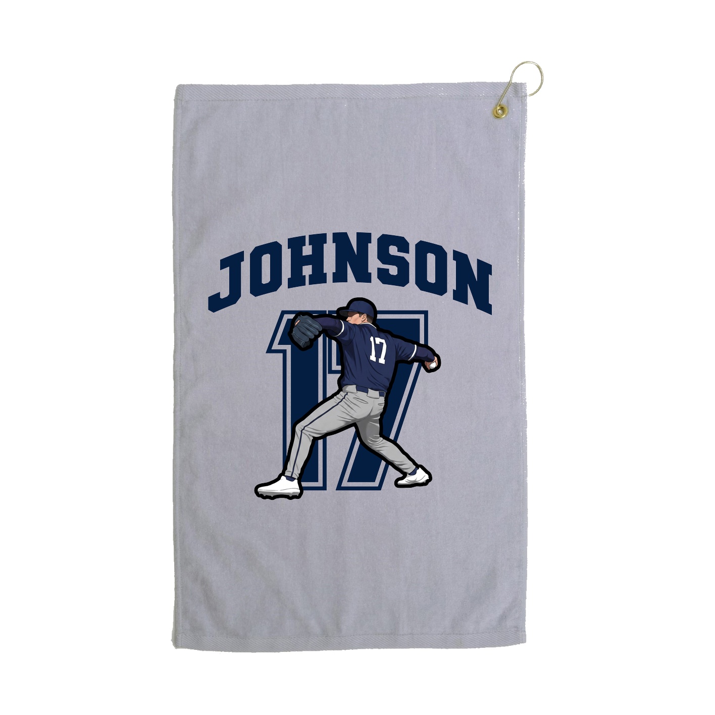 Golf Towel — Number in Grey