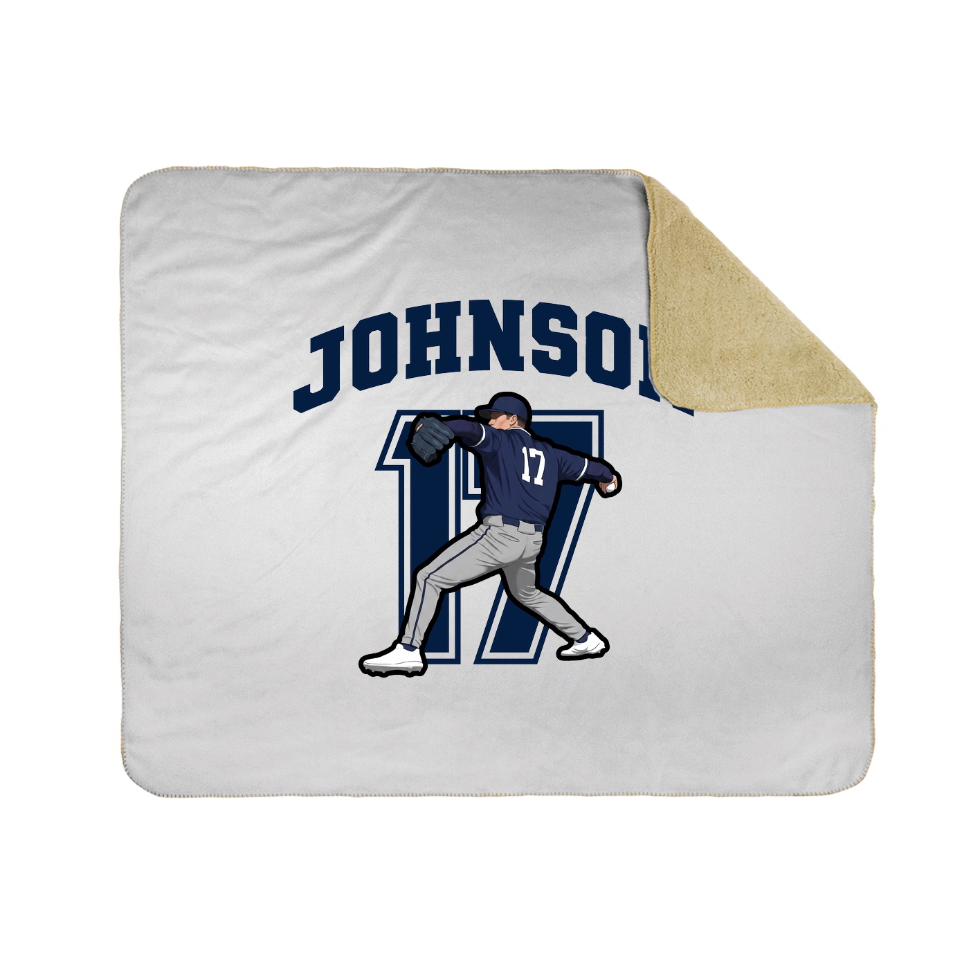 Throw Blanket — Number in White