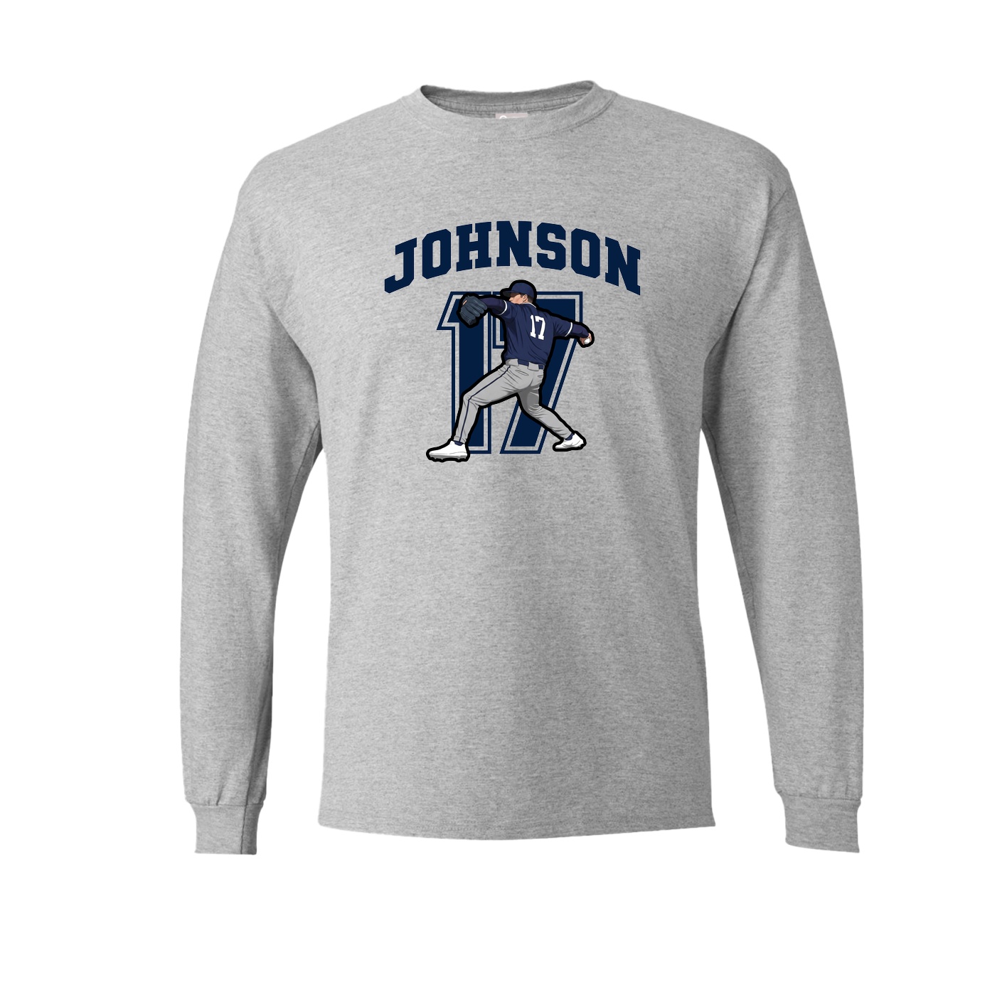 Long Sleeve Tee — Number in Grey