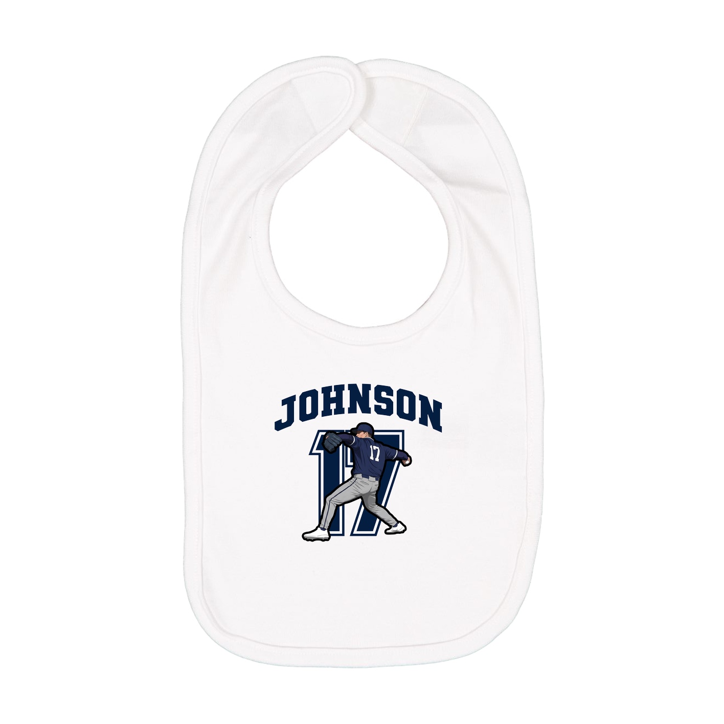 Infant Bib — Number in White