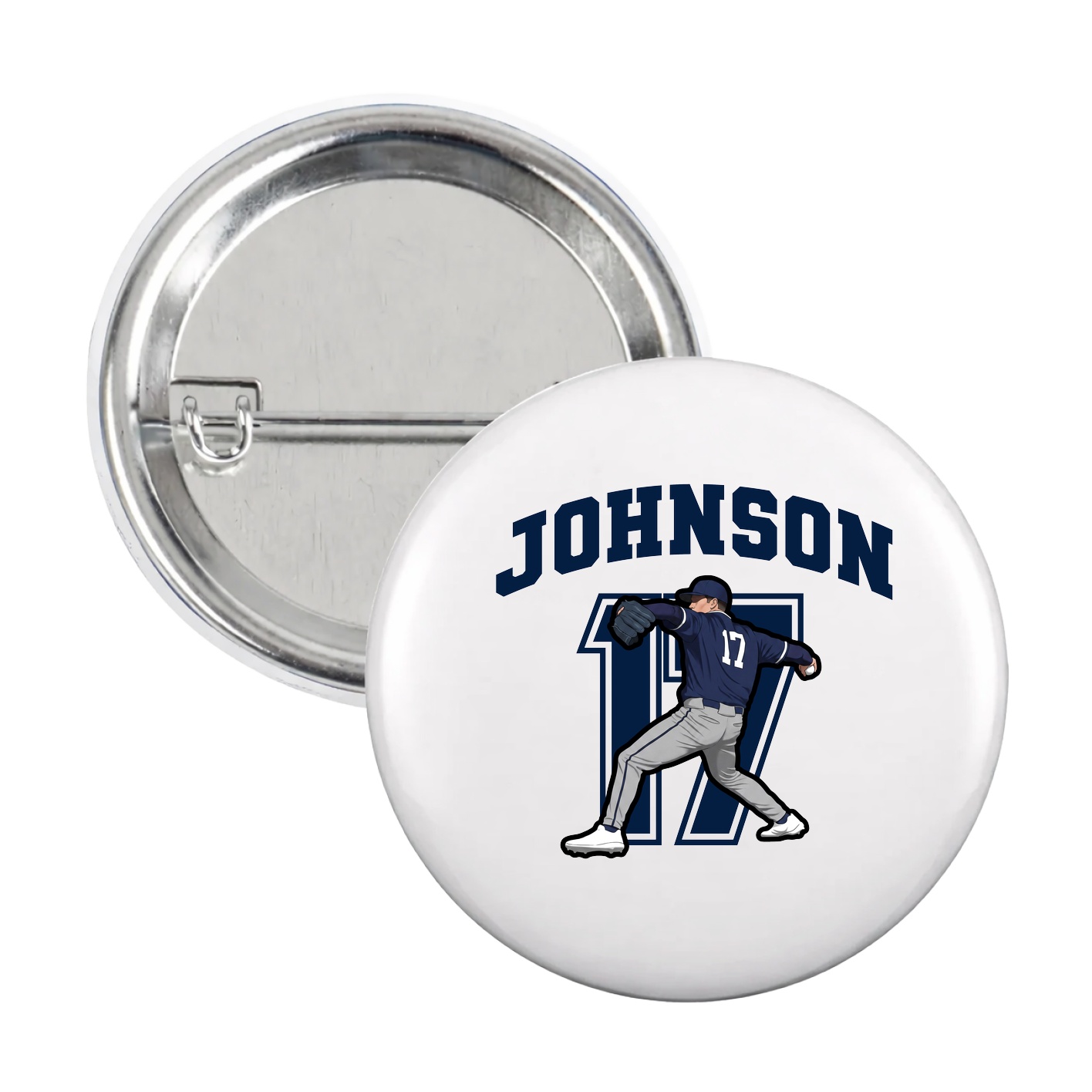 Game Day Button — Number in White