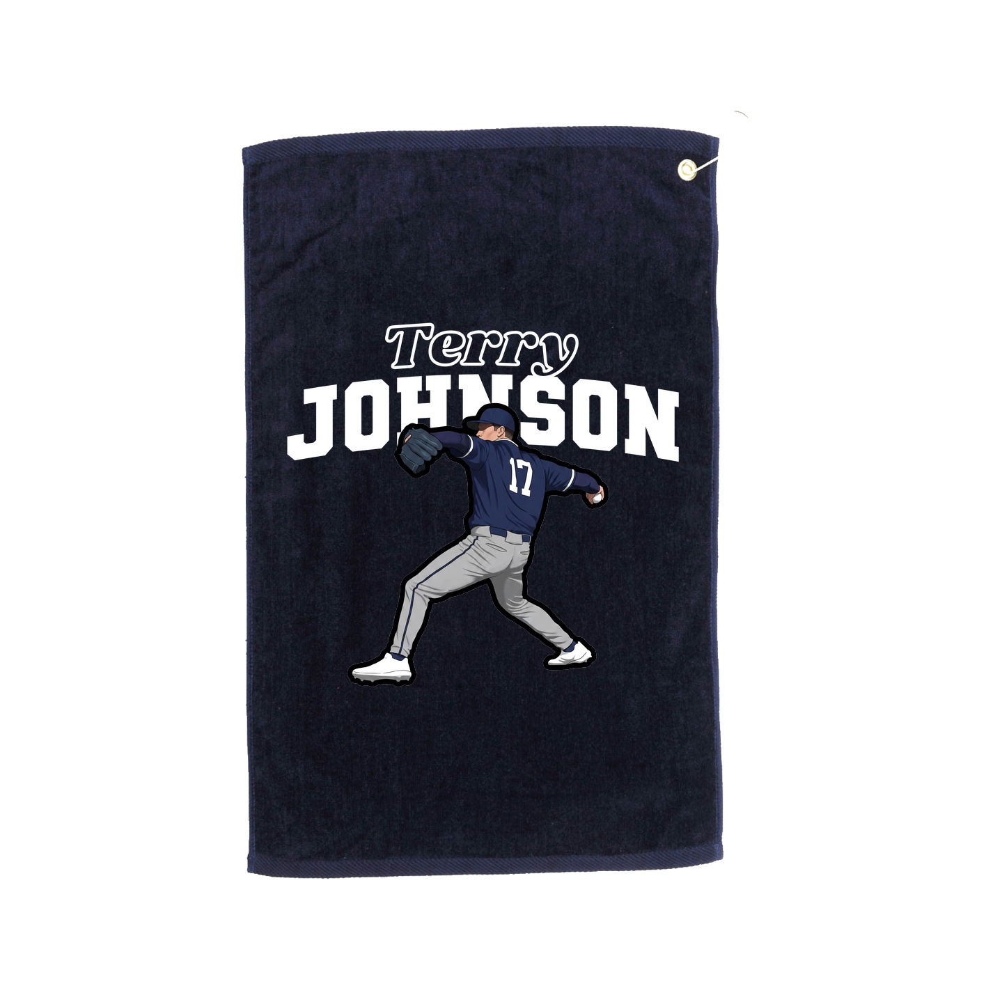 Golf Towel — Name Arch in Navy