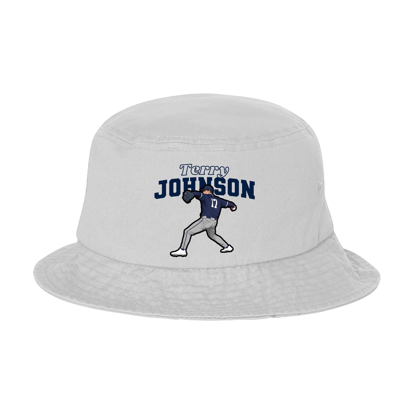 Bucket Cap — Name Arch in White
