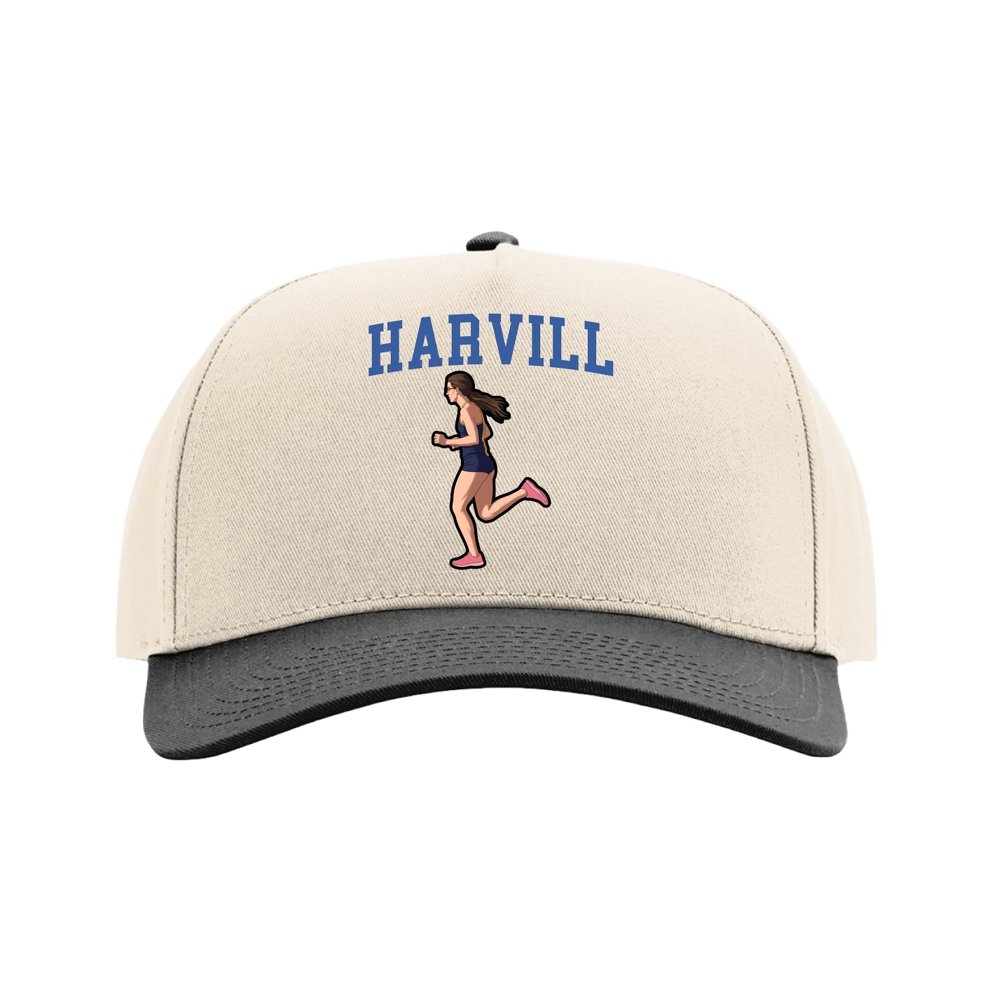 Full Fabric Five-Panel Champ Cap — Shirsey in Cream/Black