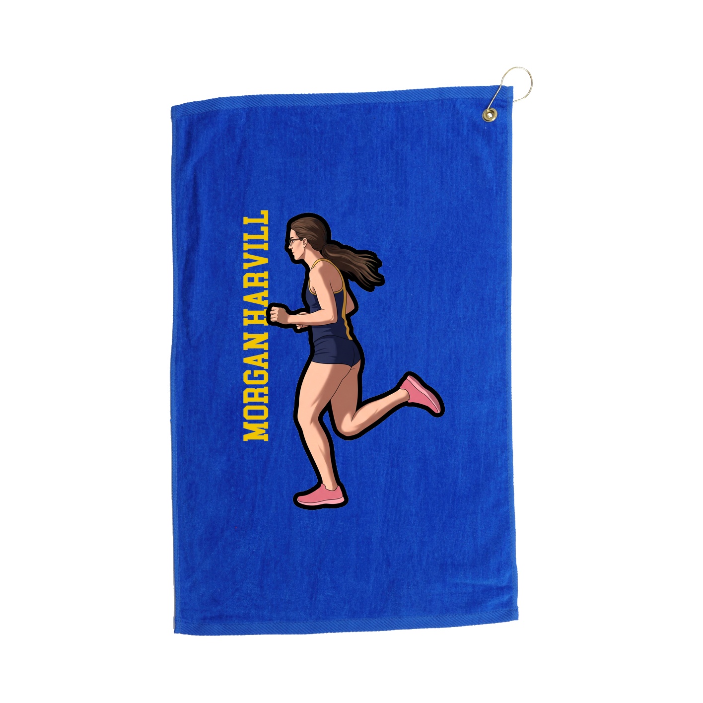 Golf Towel — Name Vertical in Royal