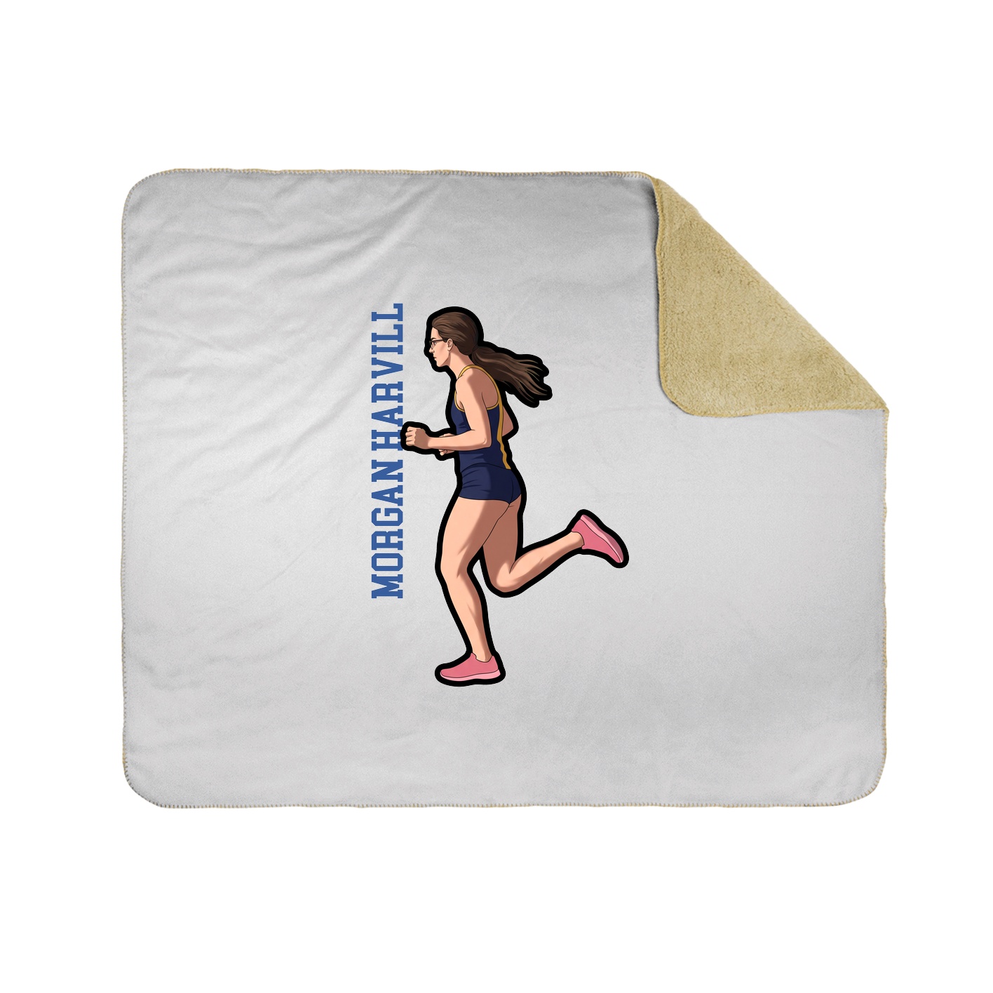 Throw Blanket — Name Vertical in White