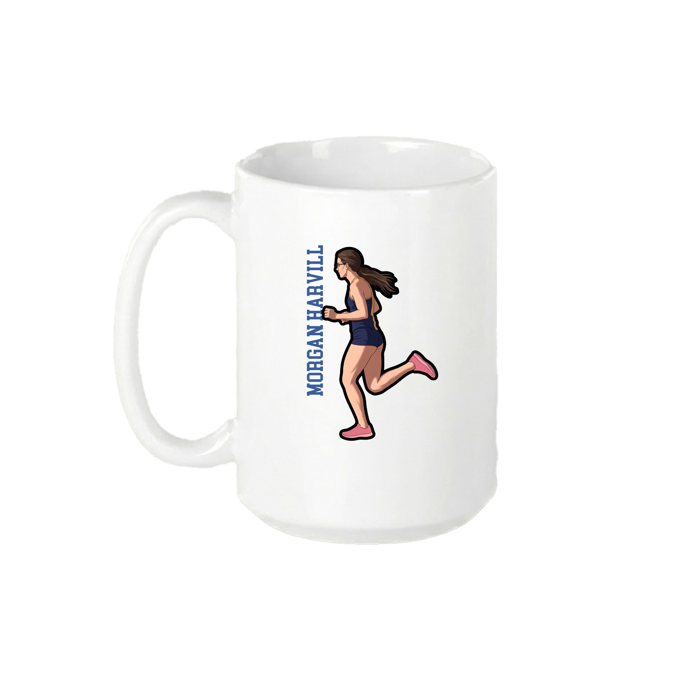 15oz Coffee Mug — Name Vertical in White
