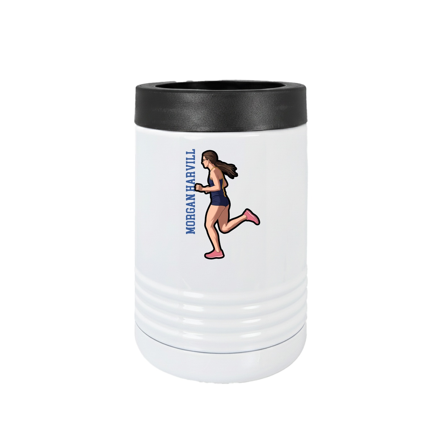 Beverage Holder — Name Vertical in White