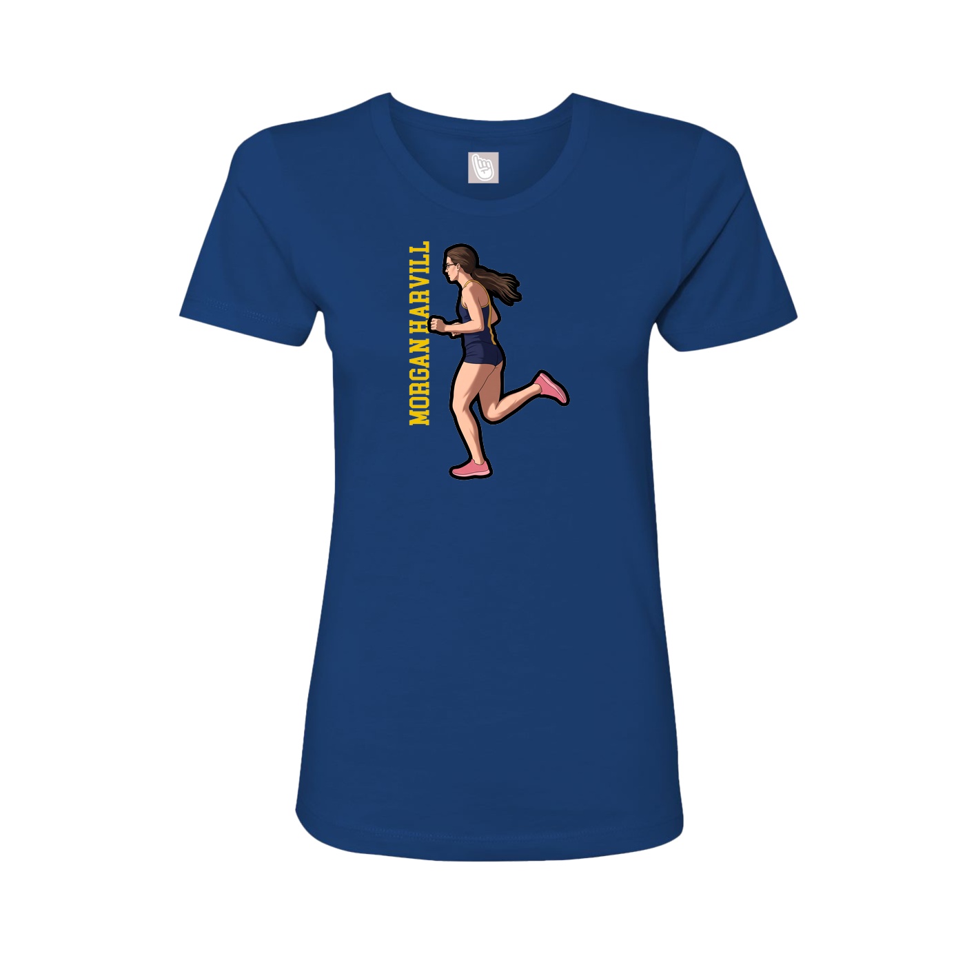 Womens Tee — Name Vertical in Royal