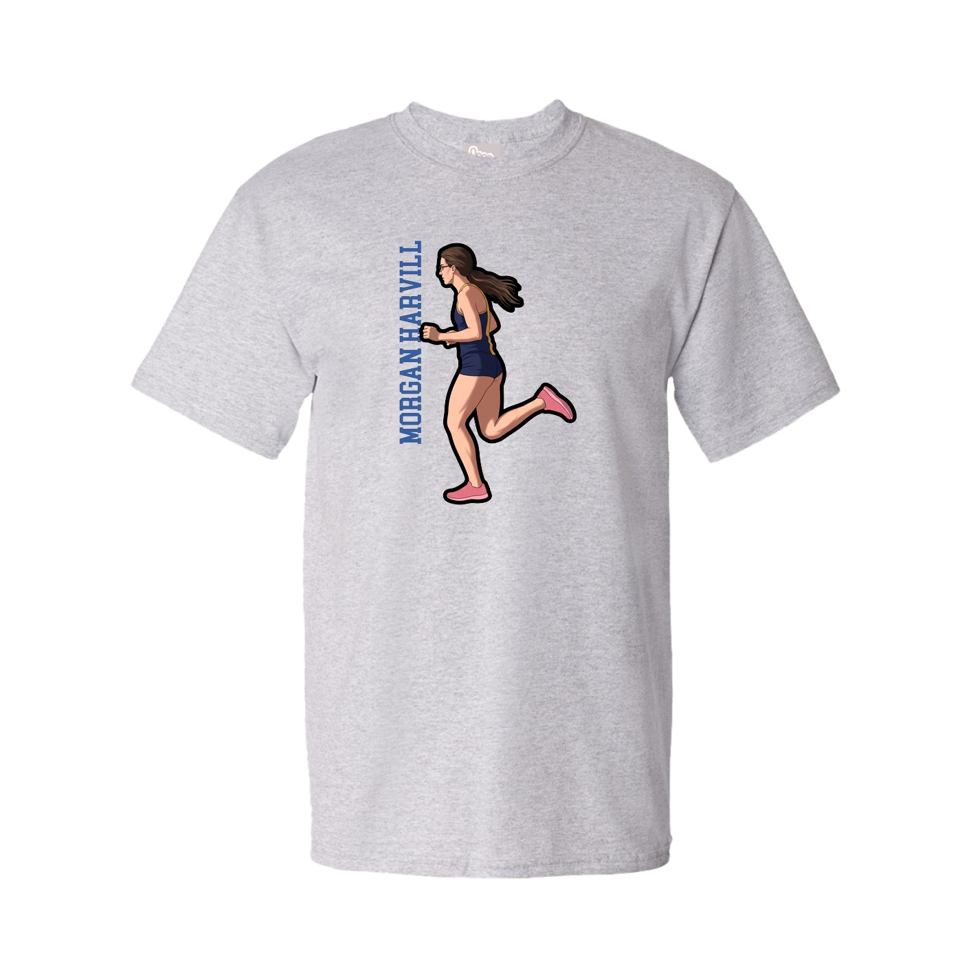 Youth Tee — Name Vertical in Grey