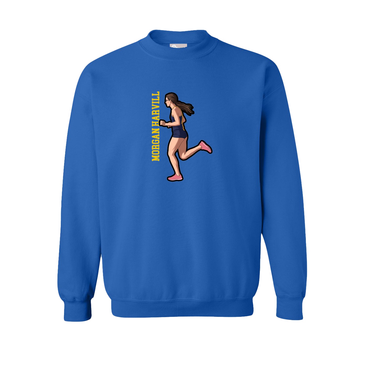 Fleece Crew — Name Vertical in Royal