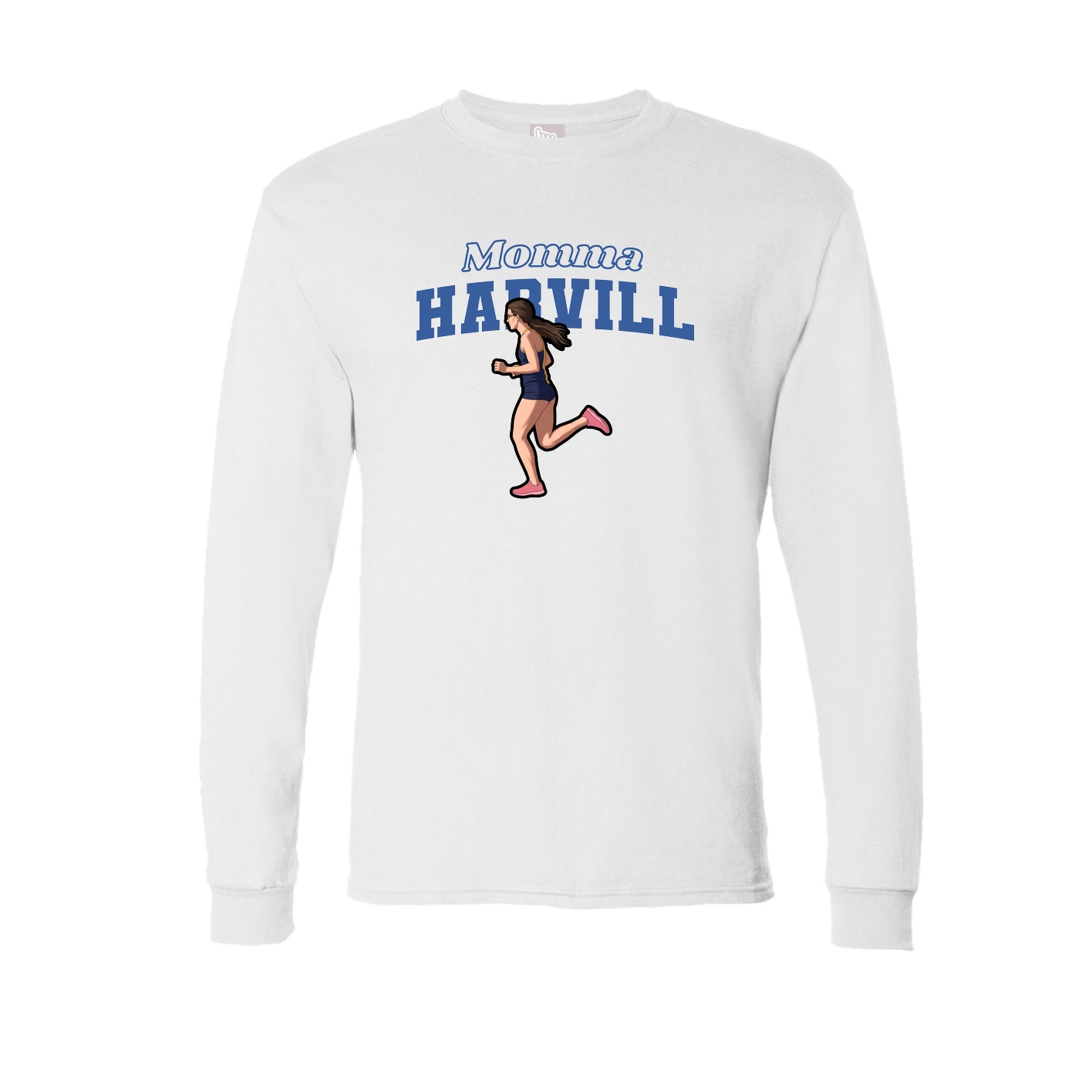 Long Sleeve Tee — Mothers Day Block in White
