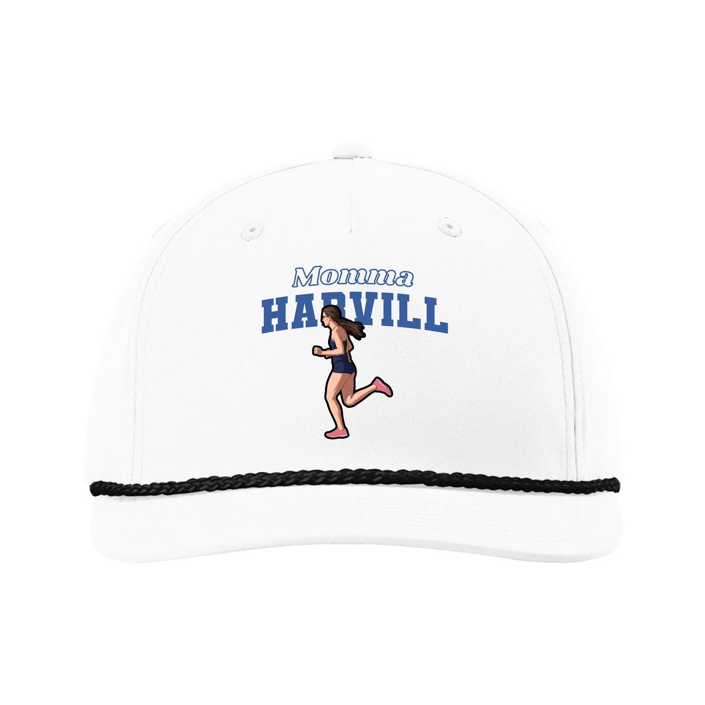 Five-Panel Classic Rope Cap — Mothers Day Block in White