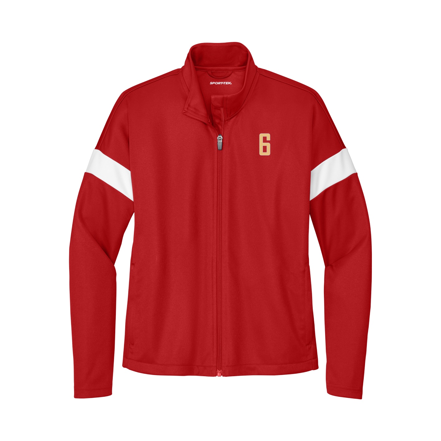 Womens Team Travel Full-Zip Jacket — Front Shirsy in Cardinal/White