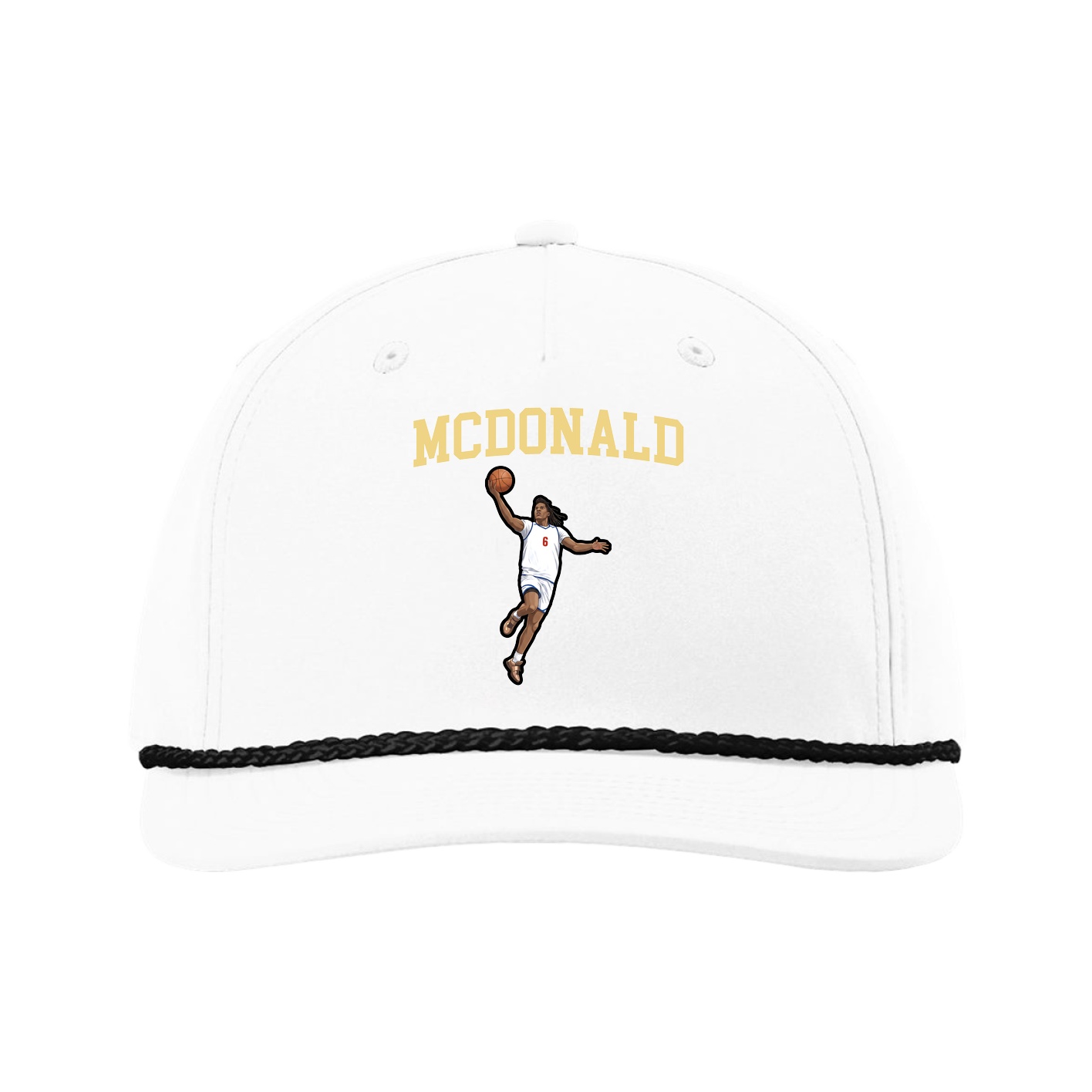 Five-Panel Classic Rope Cap — Shirsey in White