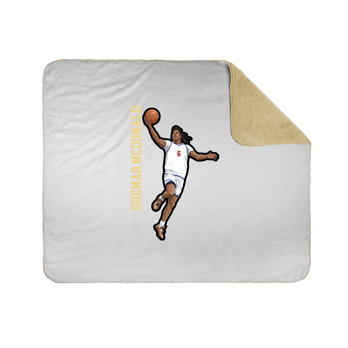 Throw Blanket — Name Vertical in White