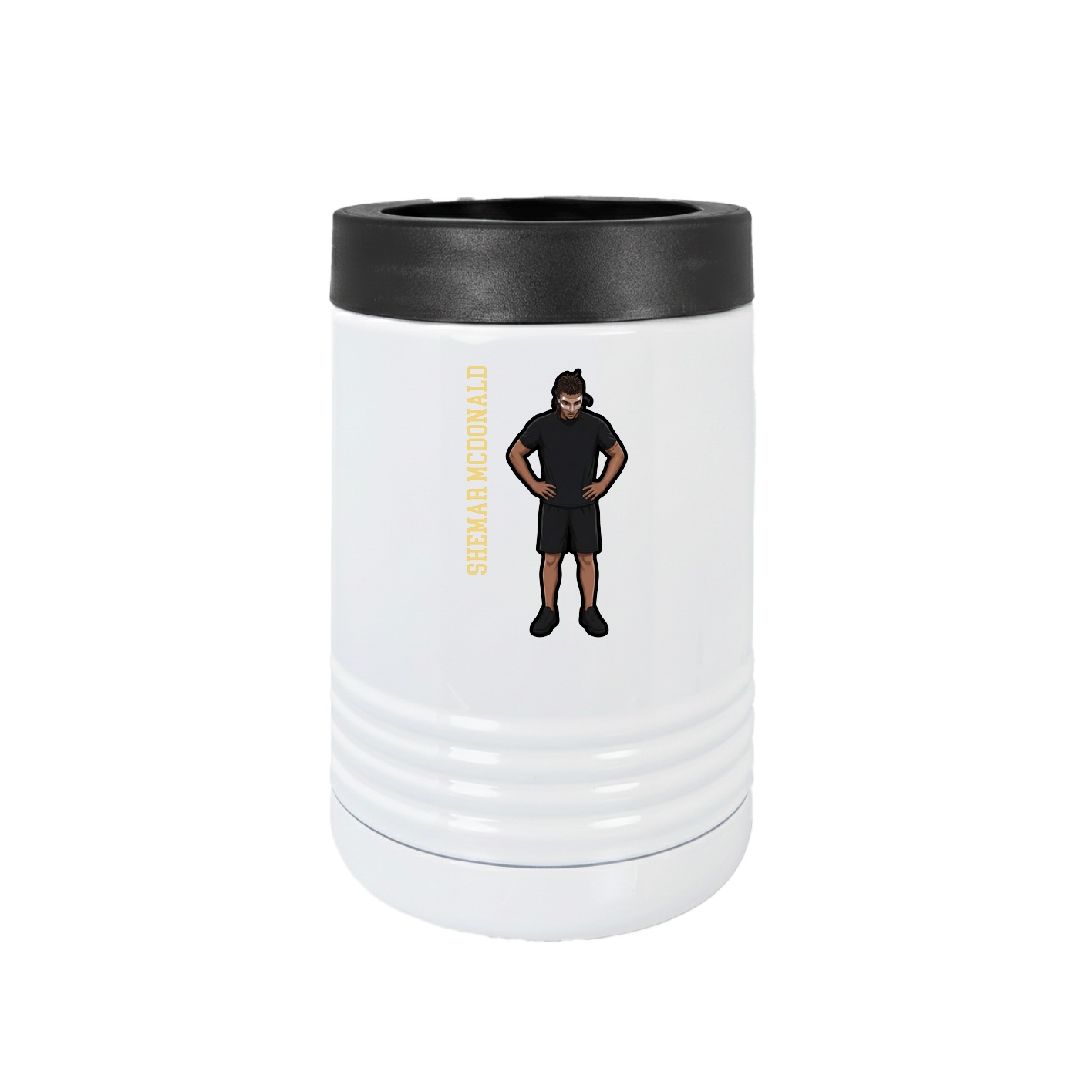 Beverage Holder — Name Vertical in White