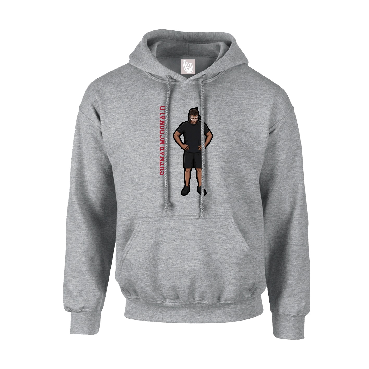 Hoodie — Name Vertical in Grey