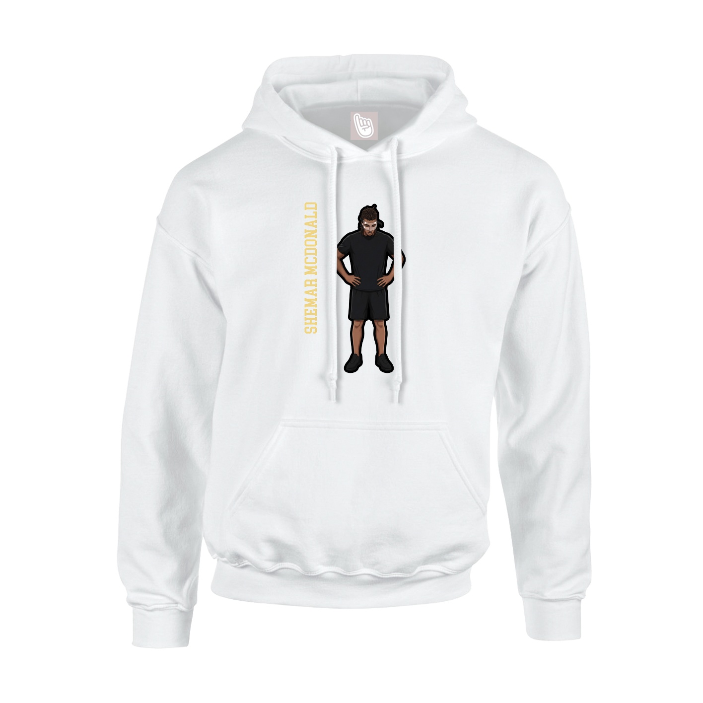 Youth Hoodie — Name Vertical in White