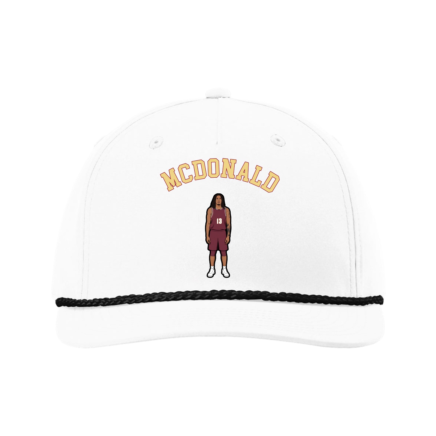 Five-Panel Classic Rope Cap — Shirsey Arch in White