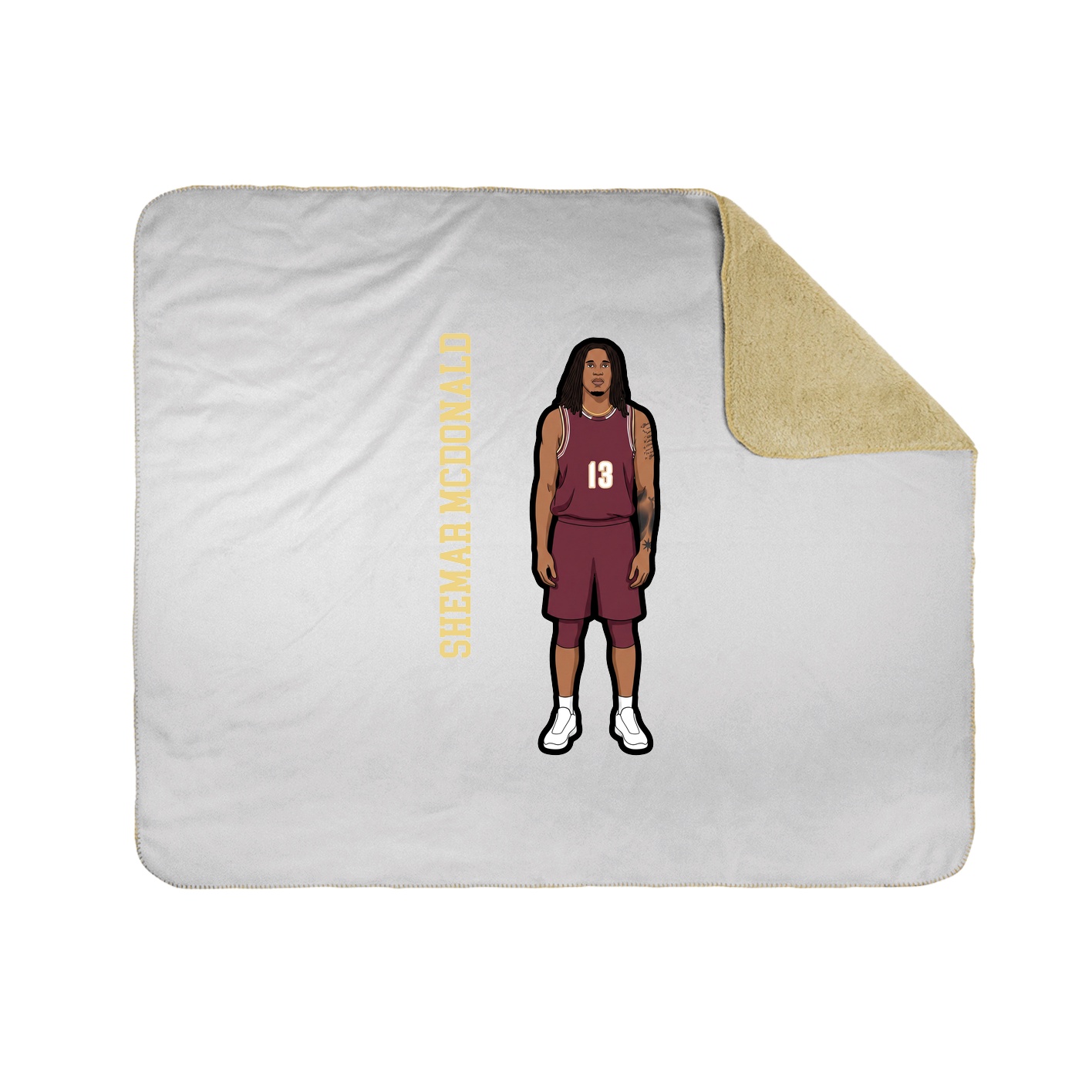 Throw Blanket — Name Vertical in White